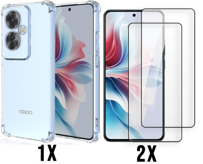 Reno 11F - Anti Shock &amp;amp; 2x Glas - Transparant