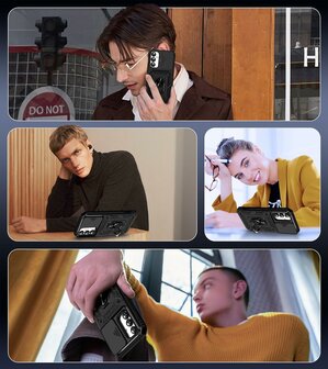 Samsung S25 Zwart - Armor met Kickstand Ring met Camera Bescherming