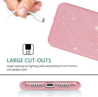 Samsung S24 - Glitter Back Cover - Roze