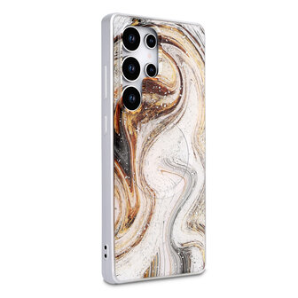 Samsung S25 Ultra - Wit - Marmer MagSafe Back Cover