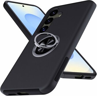 Samsung S25 Plus - Kickstand Ring Case - Zwart