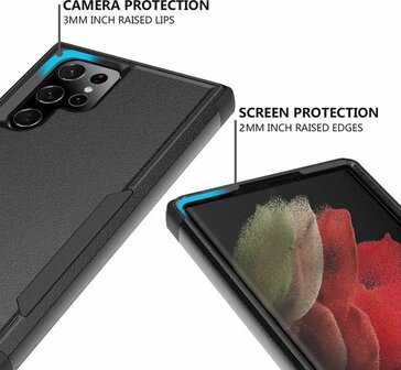 Samsung S22 Ultra Zwart - Heavy Duty Armor