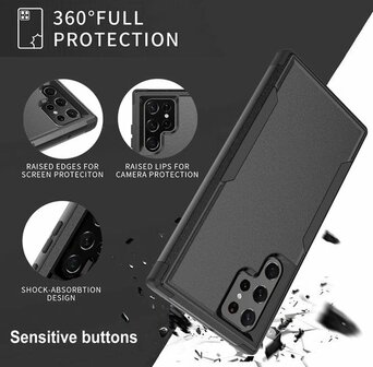 Samsung S22 Ultra Zwart - Heavy Duty Armor