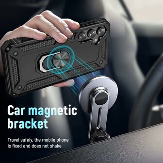 Samsung S23 FE Zwart - Armor met Kickstand Ring