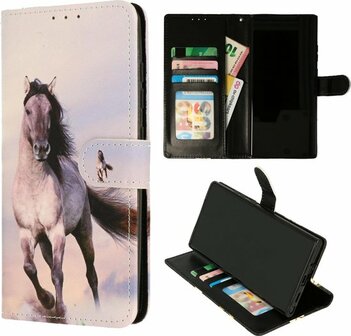 Samsung A22 5G met Paard Print - Book Case