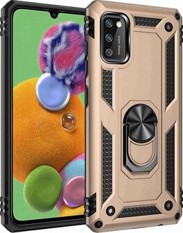 Samsung A41 Goud - Armor met Kickstand Ring
