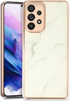Samsung A03 - Marmer Back Cover - Wit