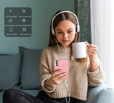 Samsung S24 Plus - Glitter Back Cover - Roze