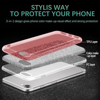 Samsung S24 Plus - Glitter Back Cover - Roze