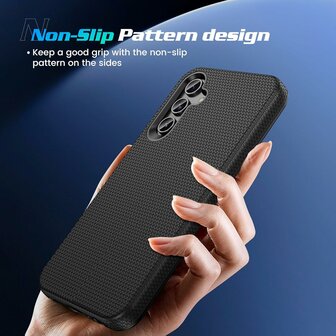 Samsung A16 - Anti Slip Matte Armor &amp;amp; 2x Glas - Zwart