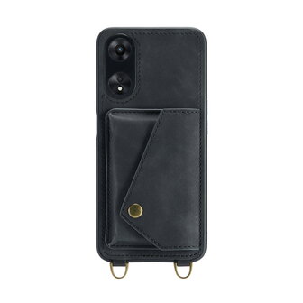 Oppo A98 Charcoal Gray - Back Cover met Koord