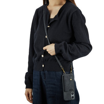 Oppo A98 Charcoal Gray - Back Cover met Koord