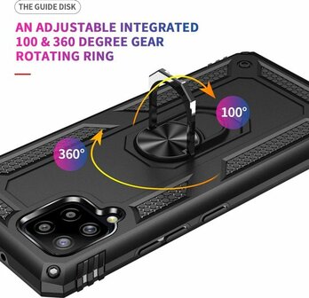 Samsung A42 5G Zwart - Armor met Kickstand Ring