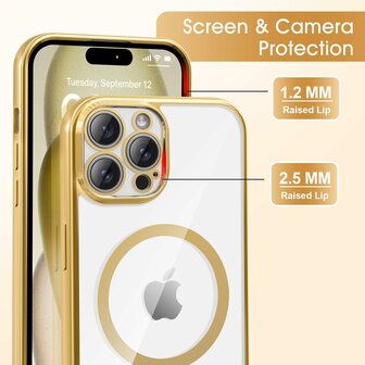 iPhone 16 Pro Max - MagSafe TPU met Koord - Goud