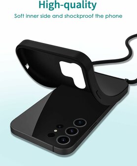 Samsung S24 Ultra - Zwart - TPU Back Cover met Koord