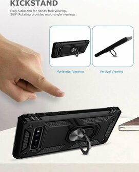 Samsung S10 Plus - Armor met Kickstand Ring - Goud