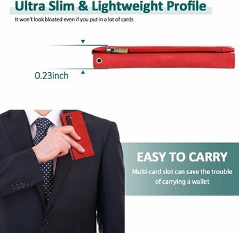 Samsung S22 Plus Rood - Book Case met Rits &amp;amp; Extra Vakken