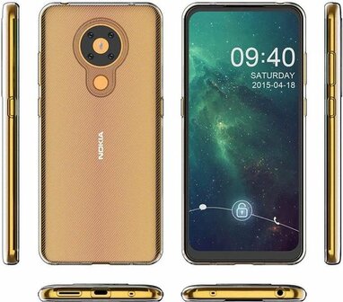Nokia 5.3 - Back Cover &amp;amp; Glas - Transparant