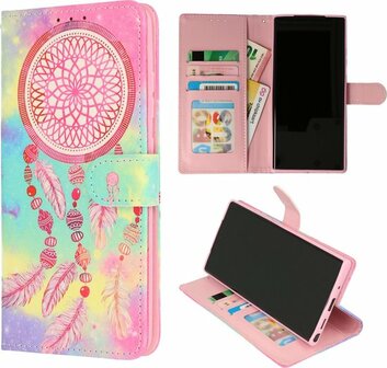 Samsung A22 5G met Dromenvanger &amp;amp; Veren Print - Book Case
