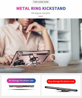 Samsung S24 Ultra Rosegoud - Armor met Kickstand Ring