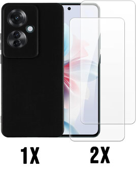 Reno 11F - Back Cover &amp;amp; 2x Glas - Zwart