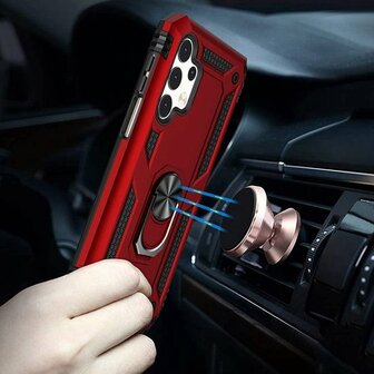 Samsung A32 5G Rood - Armor met Kickstand Ring