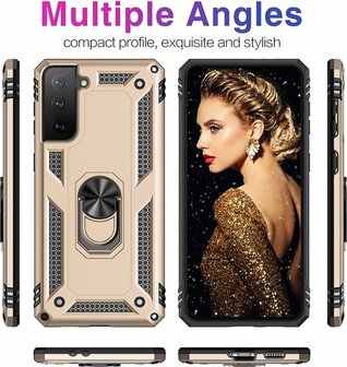 Samsung S21 FE Goud - Armor met Kickstand Ring
