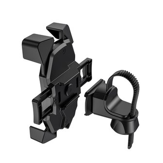 Hoco Telefoonhouder - Universeel GSM houder voor Fiets en Motor - Zwart - Veilig Handsfree Stuurhouder - Light Ride