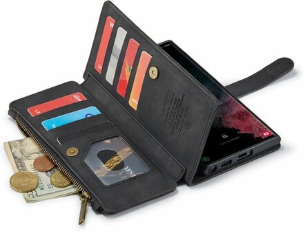 Samsung S23 Ultra Charcoal Gray - Book Case met Rits