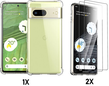 Pixel 7A - Anti Shock &amp;amp; 2x Glas - Transparant