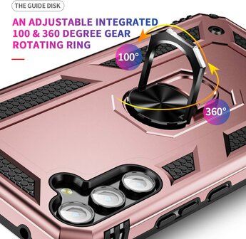 Samsung A54 Ros&eacute;goud - Armor met Kickstand Ring