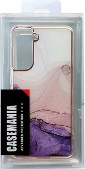 Samsung S23 - Marmer Back Cover - Paars