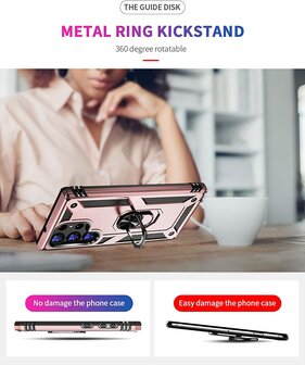Samsung S23 Ultra Rosegoud - Armor met Kickstand Ring