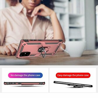 Samsung S20 Plus - Armor met Kickstand Ring - Ros&eacute;goud