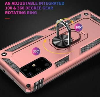 Samsung S20 Plus - Armor met Kickstand Ring - Ros&eacute;goud