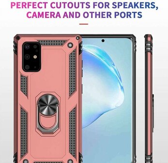 Samsung S20 Plus - Armor met Kickstand Ring - Ros&eacute;goud