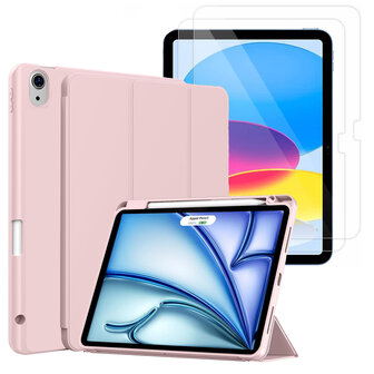iPad 2025 &amp;amp; 2022 (11/10 Gen) - Roze - Smart Cover &amp;amp; Glas