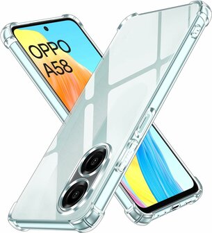 Oppo A58 4G - Anti Shock &amp;amp; 2x Glas - Transparant