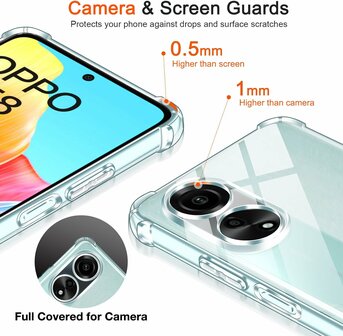 Oppo A58 4G - Anti Shock &amp;amp; 2x Glas - Transparant