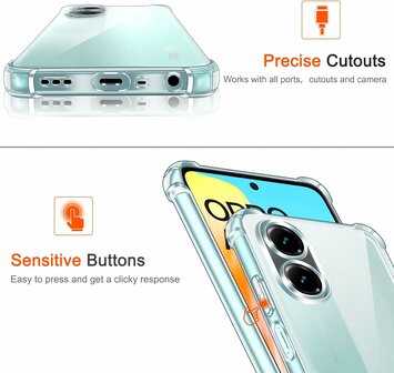 Oppo A58 4G - Anti Shock &amp;amp; 2x Glas - Transparant