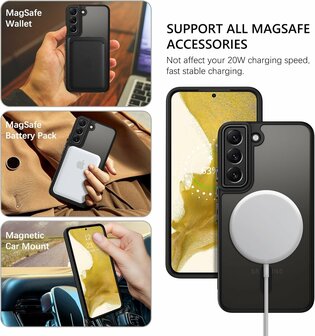 Samsung S22 Plus - Matte MagSafe Armor - Zwart