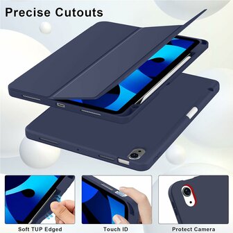 Hoes &amp;amp; Glas iPad Air (11 inch 2024 &amp;amp; 2025) - Blauw - Smart Cover met Pen Slot