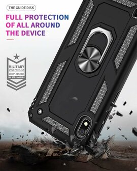 Samsung A10 - Armor met Kickstand Ring - Ros&eacute;goud