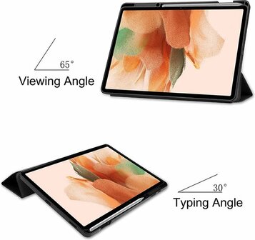 Samsung Tab S8 Plus - S7 FE &amp;amp; Tab S7 Plus Blauw &amp;amp; Glas - Smart Cover