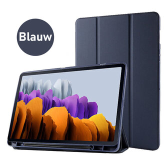 Samsung Tab S8 Plus - S7 FE &amp;amp; Tab S7 Plus Blauw &amp;amp; Glas - Smart Cover