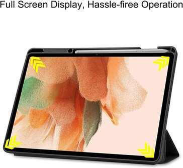 Samsung Tab S8 Plus - S7 FE &amp;amp; Tab S7 Plus Blauw &amp;amp; Glas - Smart Cover