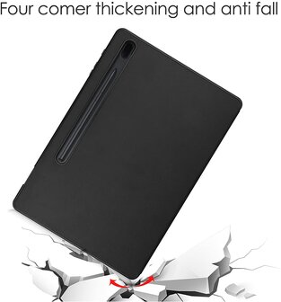 Samsung Tab S8 Plus - S7 FE &amp;amp; Tab S7 Plus Blauw &amp;amp; Glas - Smart Cover
