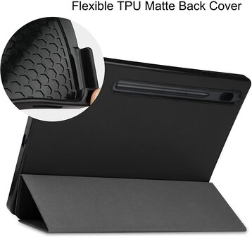 Samsung Tab S8 Plus - S7 FE &amp;amp; Tab S7 Plus Blauw &amp;amp; Glas - Smart Cover