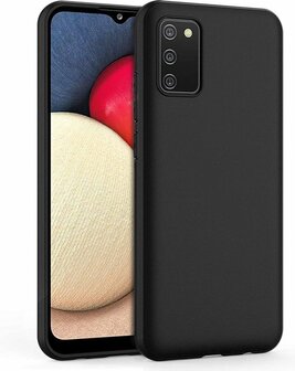 Samsung A02S - Siliconen Back Cover - Zwart