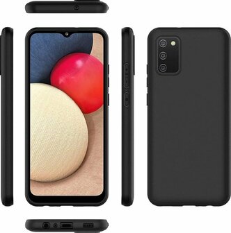 Samsung A02S - Siliconen Back Cover - Zwart